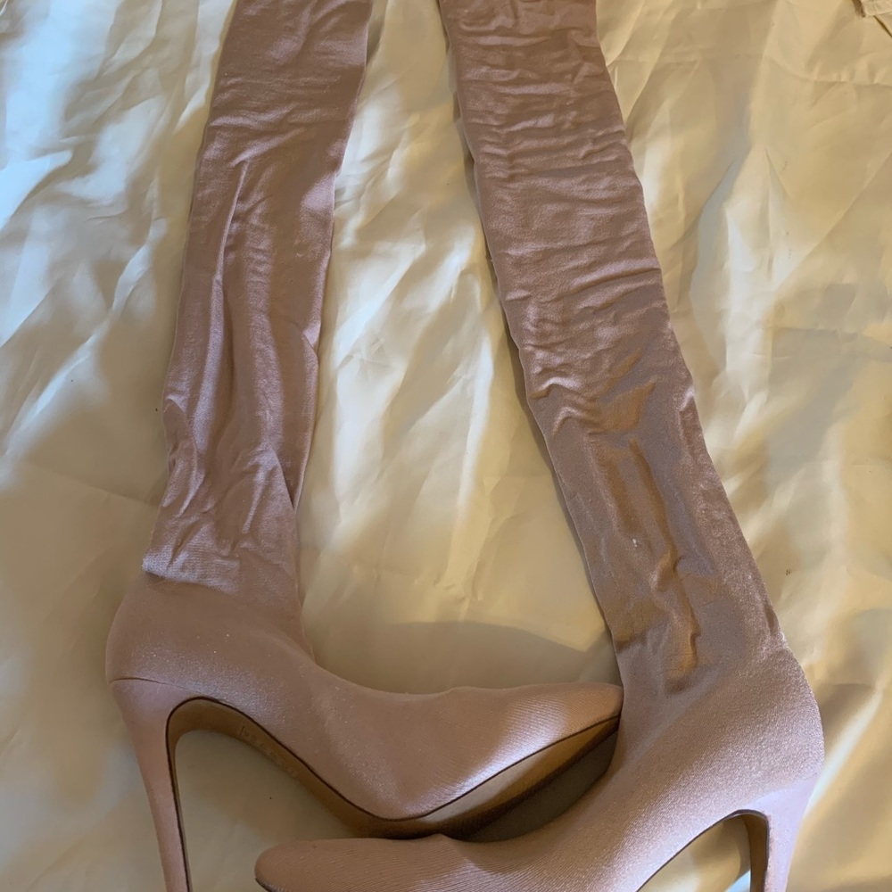 Over the knee nude sock boots size 8